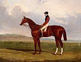 Famous Lord Paintings - Elis, A Chestnut Racehorse With John Day Up Waering The Colours Of Lord Lichfield, A Racehorse Beynd